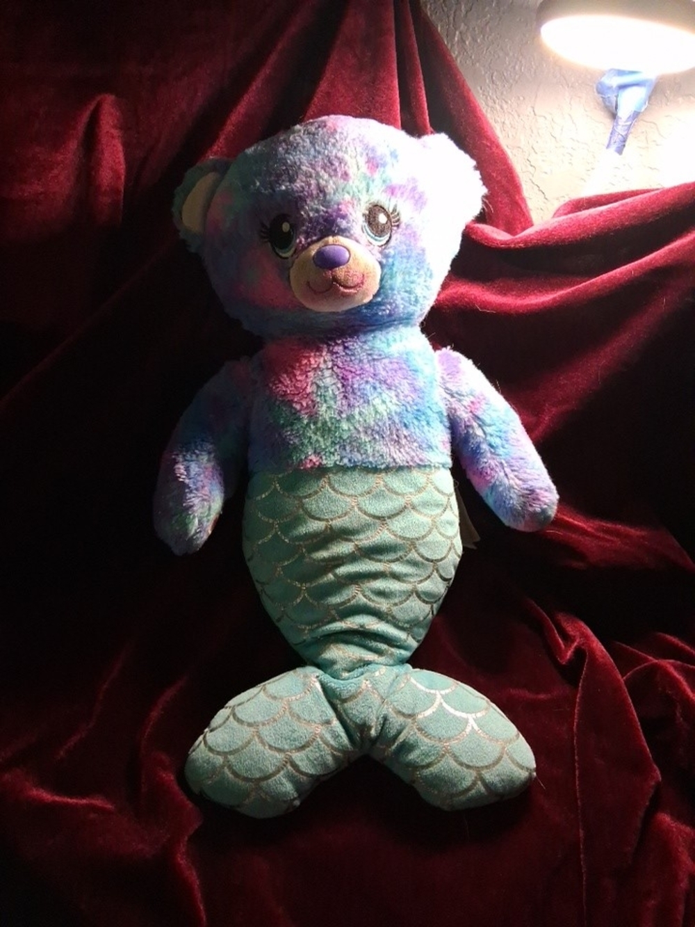 Build-A-Bear Multicolor Plush Mermaid Bear with Teal Tail